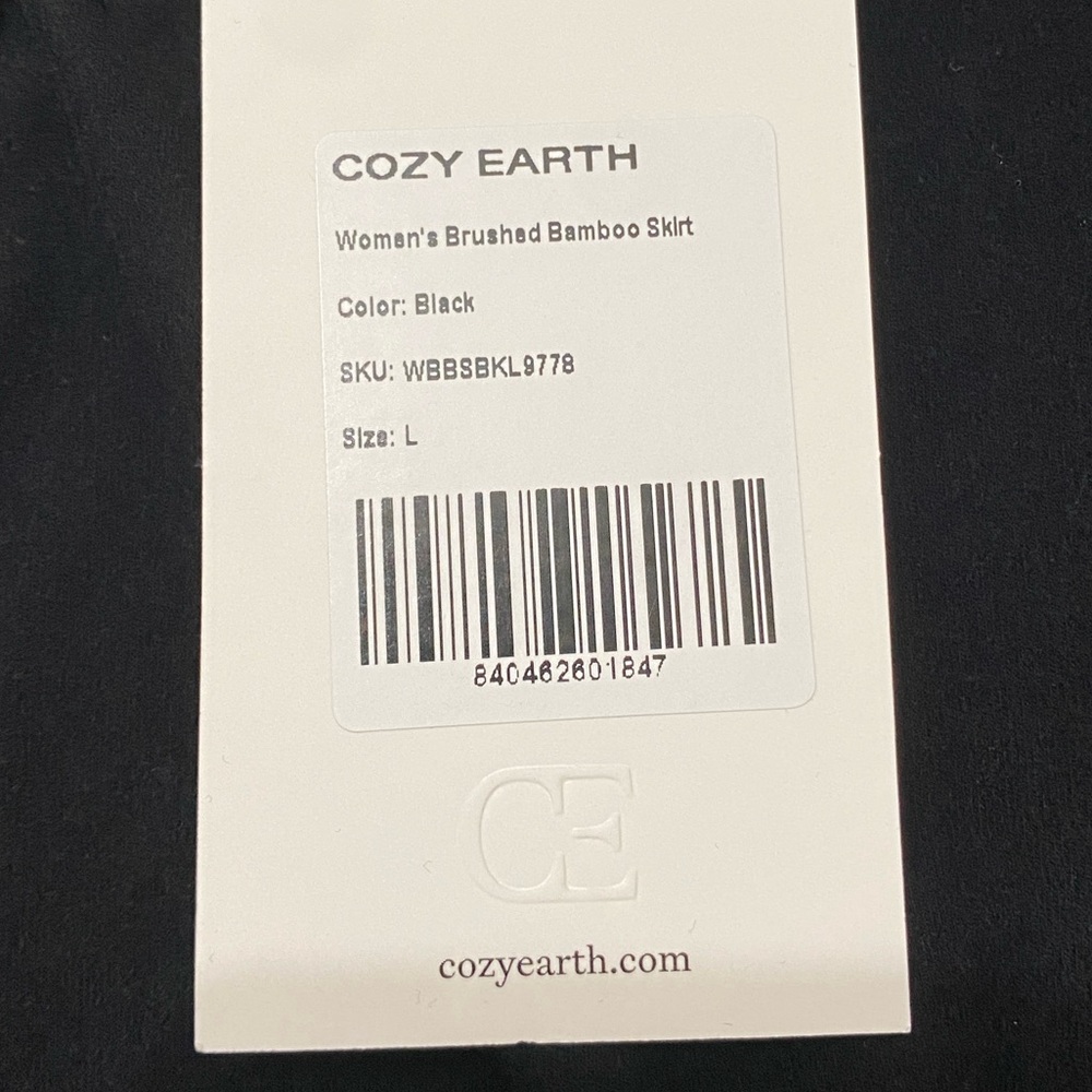 Cozy Earth Women’s Black Brushed Bamboo Mini Skirt - Picture 4 of 5